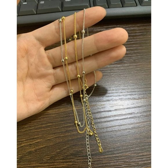 *NEW 925 Sterling Silver Simple Bead Necklace - Picture 8 of 11